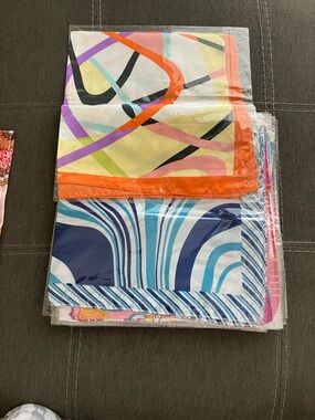 11 Multi-Color Abstract Silk-Feel Scar - Orange Accent